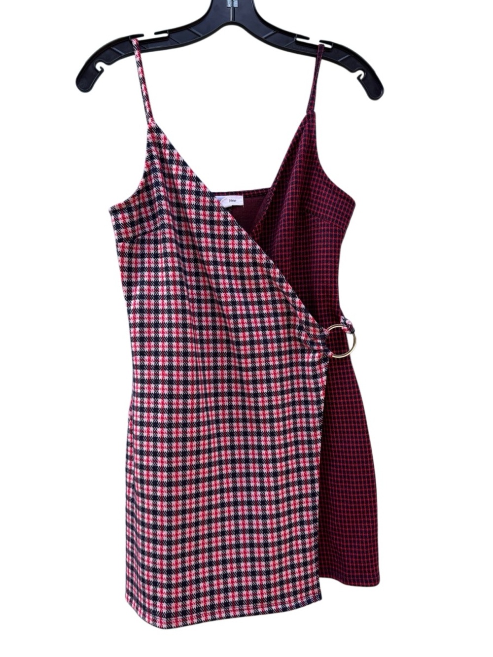 Stitch & Pine Y2K Plaid Faux Wrap Mini Cami Dress Size Small